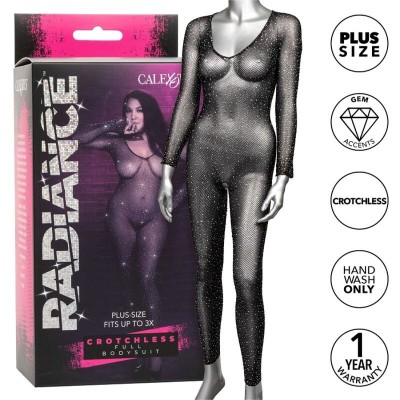 CALEXOTICS - RADIANCE BODYSUIT COMPLETO CROTCHLESS RHINE PLUS SIZE - D-238353 - Dona Pimenta