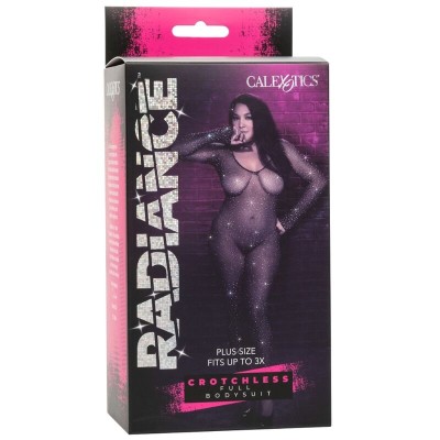 CALEXOTICS - RADIANCE BODYSUIT COMPLETO CROTCHLESS RHINE PLUS SIZE - D-238353 - Dona Pimenta