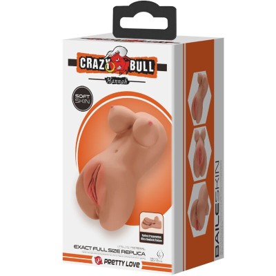 CRAZY BULL - HANNAH MASTURBADOR DUPLO VAGINA E ÂNUS MULATO REALISTA - D-242447 - Dona Pimenta