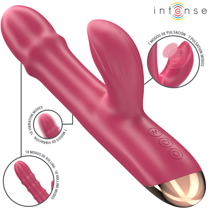 INTENSE - CHLOE MULTIFUNCIONAL VIBRADOR 3 EM 1 VERMELHO - D-242074 - Dona Pimenta