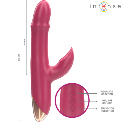 INTENSE - CHLOE MULTIFUNCIONAL VIBRADOR 3 EM 1 VERMELHO - D-242074 - Dona Pimenta