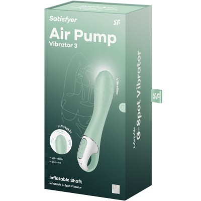 SATISFYER - AIR PUMP VIBRATOR 3 PONTO G INFLÁVEL MENTA - D-241203 - Dona Pimenta