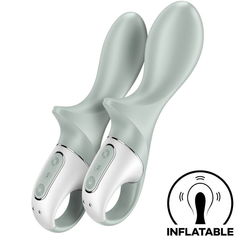 SATISFYER - AIR PUMP BOOTY 3 VIBRADOR ANAL INFLÁVEL GREYGREEN - D-241204 - Dona Pimenta