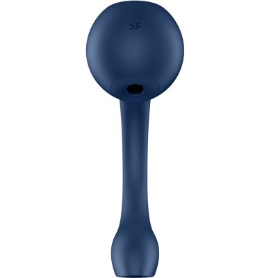 SATISFYER - PRO+ WAVE 4 ESTIMULADOR DE PONTO G E AIR PULSE APLICATIVO GRATUITO AZUL ESCURO - D-241669 - Dona Pimenta