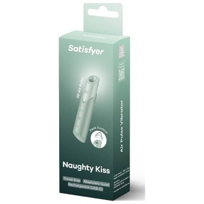 SATISFYER - ESTIMULADOR DE CLITÓRIS NAUGHTY KISS WAVE AQUAMARINE - D-242633 - Dona Pimenta