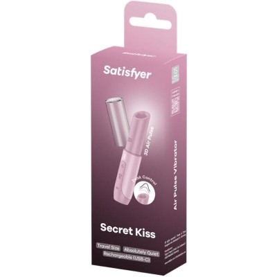 SATISFYER - ESTIMULADOR DE CLITÓRIS SECRET KISS WAVE ROSA - D-242634 - Dona Pimenta