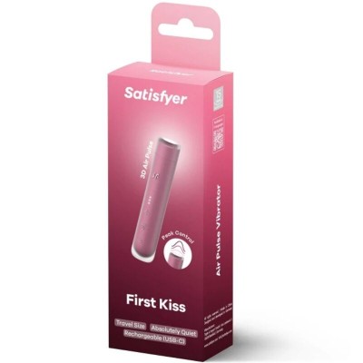 SATISFYER - ESTIMULADOR DE CLITÓRIS FIRST KISS WAVE GARNET - D-242635 - Dona Pimenta