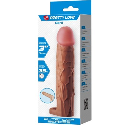 PRETTY LOVE - MANGA PENIS GERD COM EXTENSÃO DE 7,6 CM MULATO - D-242478 - Dona Pimenta