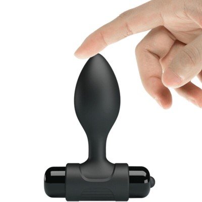 PRETTY LOVE - VIBRA BUTT 10 VIBRAÇÕES PLUG ANAL PRETO - D-242405 - Dona Pimenta