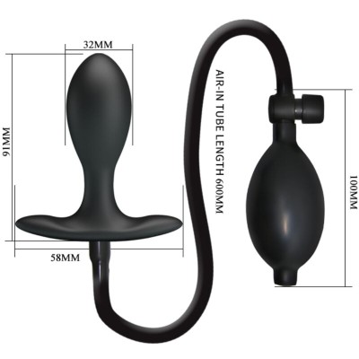 PRETTY LOVE - PLUG ANAL INFLÁVEL PRETO - D-242414 - Dona Pimenta