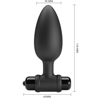 PRETTY LOVE - VIBRA BUTT PLUG 2 ANAL PLUG 10 VIBRAÇÕES PRETO - D-242425 - Dona Pimenta