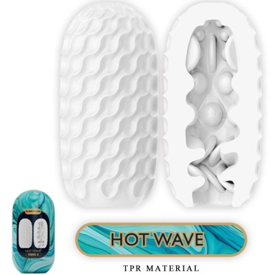 PRETTY LOVE - MASTURBADOR MASCULINO HOT WAVE SILICONE BRANCO - D-242433 - Dona Pimenta