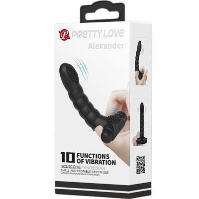 PRETTY LOVE - VIBRADOR DE DEDO ALEXANDER 10 VIBRAÇÕES PRETO - D-242407 - Dona Pimenta