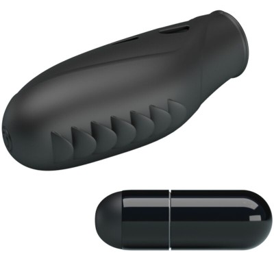 PRETTY LOVE - VIBRADOR DE DEDO DE SILICONE GILO PRETO - D-242410 - Dona Pimenta