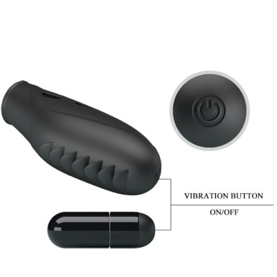 PRETTY LOVE - VIBRADOR DE DEDO DE SILICONE GILO PRETO - D-242410 - Dona Pimenta