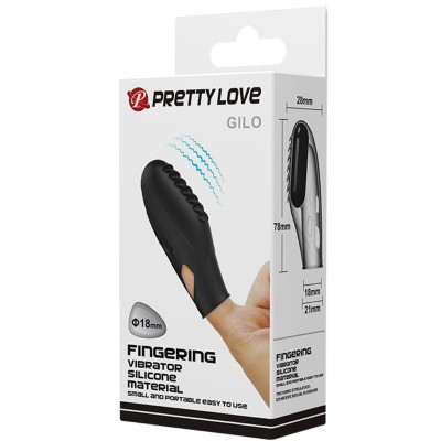 PRETTY LOVE - VIBRADOR DE DEDO DE SILICONE GILO PRETO - D-242410 - Dona Pimenta