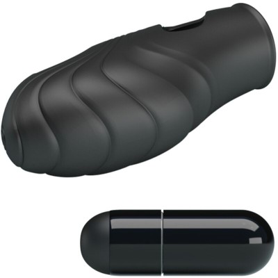 PRETTY LOVE - LICH SILICONE DEDO VIBRADOR PRETO - D-242411 - Dona Pimenta