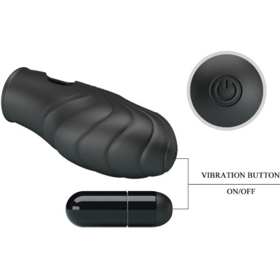 PRETTY LOVE - LICH SILICONE DEDO VIBRADOR PRETO - D-242411 - Dona Pimenta