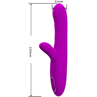 PRETTY LOVE - ANGELIQUE MULTIFUNÇÕES VIBRADOR + ESTIMULADOR DE CLITÓRIS ROXO - D-242426 - Dona Pimenta