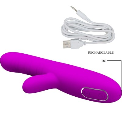 PRETTY LOVE - ANGELIQUE MULTIFUNÇÕES VIBRADOR + ESTIMULADOR DE CLITÓRIS ROXO - D-242426 - Dona Pimenta