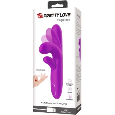 PRETTY LOVE - ANGELIQUE MULTIFUNÇÕES VIBRADOR + ESTIMULADOR DE CLITÓRIS ROXO - D-242426 - Dona Pimenta