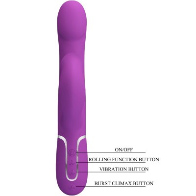 PRETTY LOVE - VIBRADOR E ESTIMULADOR MULTIFUNCIONAL 4 EM 1 ROXO - D-242453 - Dona Pimenta