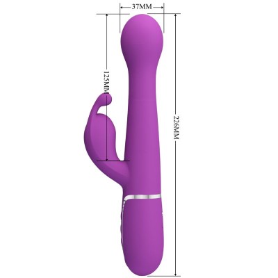 PRETTY LOVE - DEJON 3 EM 1 MULTIFUNCIONAL RABBIT VIBRADOR ROXO - D-242455 - Dona Pimenta