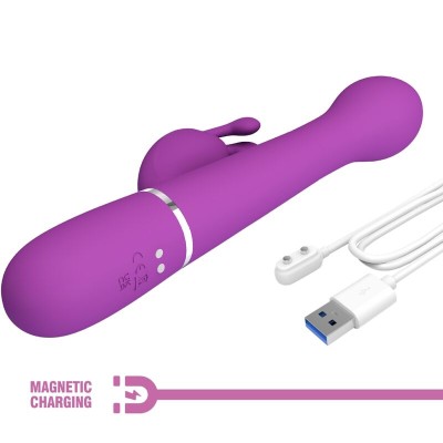 PRETTY LOVE - DEJON 3 EM 1 MULTIFUNCIONAL RABBIT VIBRADOR ROXO - D-242455 - Dona Pimenta