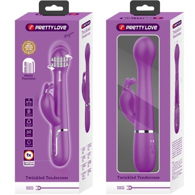 PRETTY LOVE - DEJON 3 EM 1 MULTIFUNCIONAL RABBIT VIBRADOR ROXO - D-242455 - Dona Pimenta