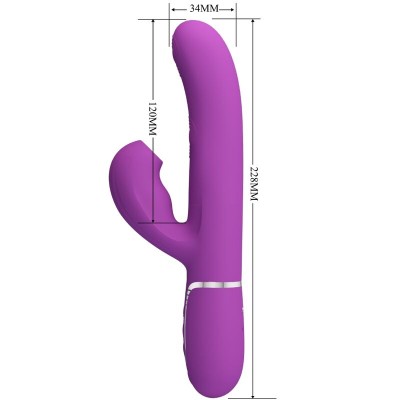 PRETTY LOVE - PERLITA 3 EM 1 MULTIFUNCIONAL COELHO VIBRADOR ROXO - D-242456 - Dona Pimenta