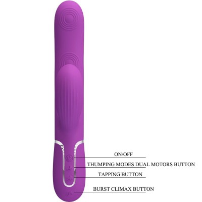 PRETTY LOVE - PERLITA 3 EM 1 MULTIFUNCIONAL COELHO VIBRADOR ROXO - D-242456 - Dona Pimenta