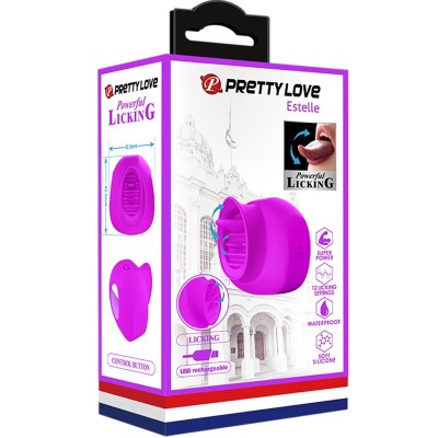 PRETTY LOVE - ESTELLE TONGUE CLITORIS STIMULATOR 12 VIBRAÇÕES ROXO - D-242422 - Dona Pimenta