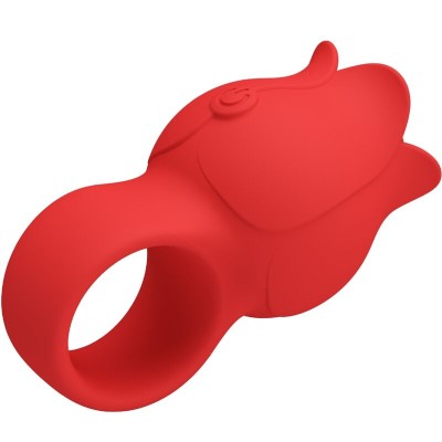 PRETTY LOVE - VIBRADOR DE DEDO EM FORMA DE JAE ROSE 10 VIBRAÇÕES VERMELHO - D-242464 - Dona Pimenta