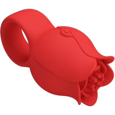 PRETTY LOVE - VIBRADOR DE DEDO EM FORMA DE JAE ROSE 10 VIBRAÇÕES VERMELHO - D-242464 - Dona Pimenta