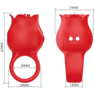 PRETTY LOVE - VIBRADOR DE DEDO EM FORMA DE JAE ROSE 10 VIBRAÇÕES VERMELHO - D-242464 - Dona Pimenta