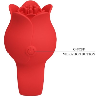 PRETTY LOVE - VIBRADOR DE DEDO EM FORMA DE JAE ROSE 10 VIBRAÇÕES VERMELHO - D-242464 - Dona Pimenta