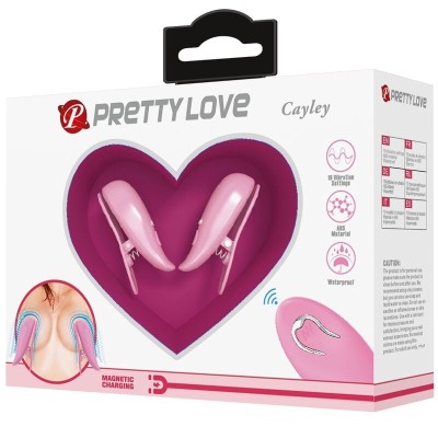 PRETTY LOVE - CAILEY NIPPLE CLAMPS 10 VIBRAÇÕES CONTROLE REMOTO ROSA - D-242459 - Dona Pimenta