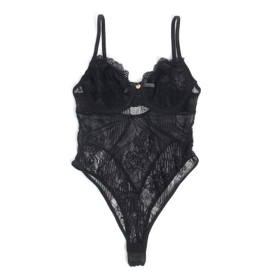 SUBBLIME - 955625 BODY DE RENDA COM FECHO NA PARTE INFERIOR PRETO L/XL - D-242681 - Dona Pimenta