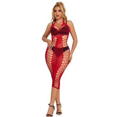 SUBBLIME - 952327 VESTIDO LONGO RED FISHNET TAMANHO ÚNICO - D-241381 - Dona Pimenta