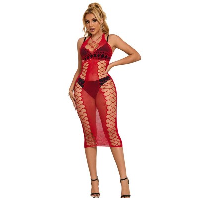 SUBBLIME - 952327 VESTIDO LONGO RED FISHNET TAMANHO ÚNICO - D-241381 - Dona Pimenta