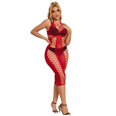 SUBBLIME - 952327 VESTIDO LONGO RED FISHNET TAMANHO ÚNICO - D-241381 - Dona Pimenta