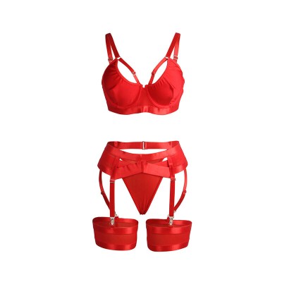 SUBBLIME - 955250 SUTIÃ BONDAGE VERMELHO COM CONJUNTO DE LIGA S/M - D-242646 - Dona Pimenta