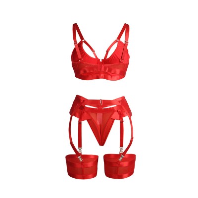 SUBBLIME - 955250 SUTIÃ BONDAGE VERMELHO COM CONJUNTO DE LIGA S/M - D-242646 - Dona Pimenta