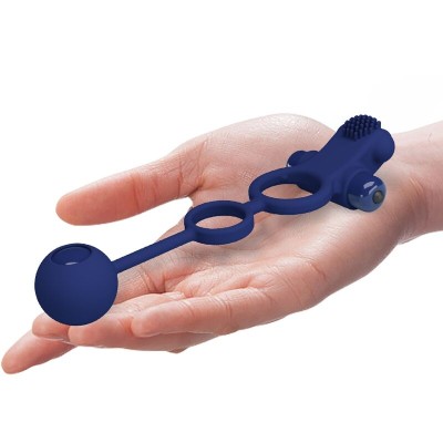 PRETTY LOVE - REMINGTON ANEL VIBRADOR DUPLO COM PLUG AZUL - D-239944 - Dona Pimenta