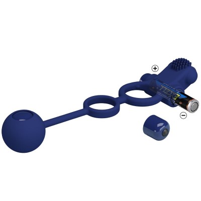 PRETTY LOVE - REMINGTON ANEL VIBRADOR DUPLO COM PLUG AZUL - D-239944 - Dona Pimenta