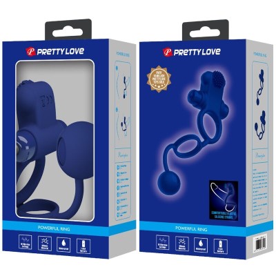 PRETTY LOVE - REMINGTON ANEL VIBRADOR DUPLO COM PLUG AZUL - D-239944 - Dona Pimenta