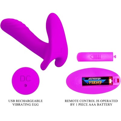 PRETTY LOVE - MASSAGEADOR E VIBRADOR 12 VIBRAÇÕES CONTROLE REMOTO ROXO - D-242427 - Dona Pimenta