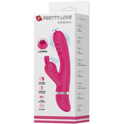 PRETTY LOVE - VIBRADOR COELHO MULTIFUNCIONAL PHOENIX ROSA - D-242429 - Dona Pimenta