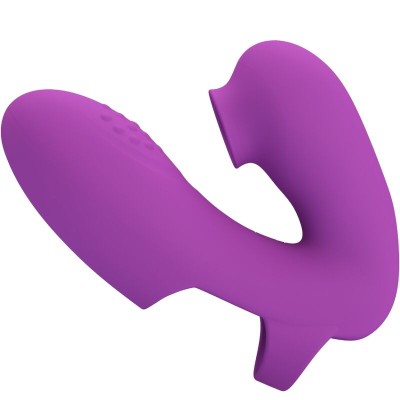 PRETTY LOVE - VIBRADOR DE DEDO ATHENA COM ESTIMULADOR DE CLITÓRIS ROXO - D-242452 - Dona Pimenta