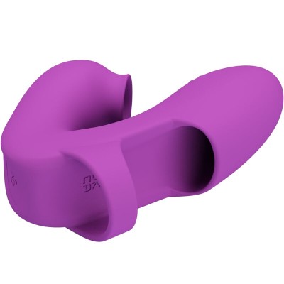 PRETTY LOVE - VIBRADOR DE DEDO ATHENA COM ESTIMULADOR DE CLITÓRIS ROXO - D-242452 - Dona Pimenta